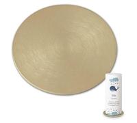 Assiette à bougie ronde en aluminium brossé doré Ø 12 cm