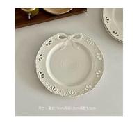 Assiette à dessert en céramique avec nœud en relief, 7,5 pouces, diamètre 19 cm, pour petit-déjeuner et gâteaux