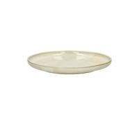 Assiette à dessert en porcelaine beige, ronde, bord relevé - Pomax, Nougat - Ø20 H2 cm