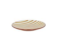Assiette à dessert en porcelaine jaune, ronde, à motifs - Pomax, Mykonos - Ø20,3 cm H2 cm