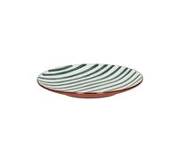 Assiette à dessert en porcelaine verte, ronde, à motifs - Pomax, Mykonos - Ø20x2 cm