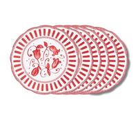 Table Passion Assiette à dessert Napoli 21 cm Porcelaine Rouge lot de 6