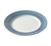 Assiette À Dîner En Céramique Sous Glaçure - Plateau De Service Bordure Texturée Rayée Couleur Accent Table Pour Entrée Salade Pâtes Restaurant Approprié Bistrot Cadre La Maison Vaisselle Durable