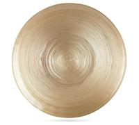 Assiette à dîner en verre - VILDE - 28 cm diamètre - Złoty - Design classique - Structure mate