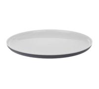 Assiette à dîner plate en plastique - Orion - 25 cm - Incassable - Légère - Gris et blanc - Lave-vaisselle