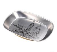 Assiette à fruits carrée rétro en fer galvanisé épais de 25 cm pour fête, pique-nique, barbecue, goûter (D)