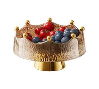 Assiette à fruits décorative - PP 27,8 x 12,8 cm Design couronne | Bol de service couronne avec texture martelée, centre de table, présentoir à dessert | Panier de rangement pour collations de salon