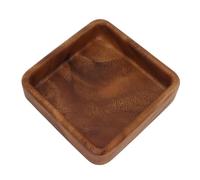 Assiette à Fruits en Noyer Plateau de Service élégant et Lisse pour Desserts et Collations 1 X Bol à Fruits | Bois Naturel, Conception Multifonctionnelle (carré)