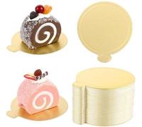 Assiette à gâteau ronde - Moules à gâteau dorées - Diamètre 9 cm