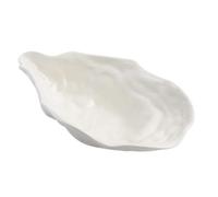 Assiette à Huîtres en Céramique Forme Coquillage pour Service Élégant | Porcelaine Blanche, Intérieur Lisse, pour Entrées Froides, Sushis, Dressage Professionnel au Restaurant Domicile