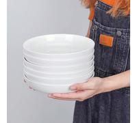Assiette à pâtes 6 pièces, assiette creuse, assiette à salade en porcelaine blanc crème, assiette de service, assiette creuse pour spaghetti, grand bol à soupe pour pâtes, soupes, salade, fruits PORCE