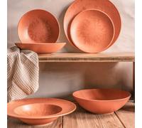 Table Passion – Assiette à pâtes Onyx 27 cm Terracotta – Lot de 6