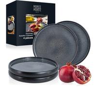 Assiette à salade - MORITZ - Moritz - 21 cm - Faïence - Intérieur gris / Extérieur noir mat