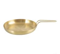 Assiette à steak en acier inoxydable 201 avec poêle à frire utilitaire pour hôtels, cafés, restaurants et besoins de cuisine et de service résidentiels (20 cm, jaune)