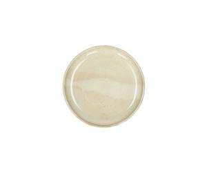 Assiette apéritif en porcelaine beige, lot de 8, ronde, avec rebords - Pomax, Nougat - Ø12x2 cm
