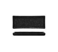 Assiette carrée en céramique japonaise fraîche et exquise - 25,4 cm - Noir pierre