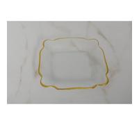 Assiette carrée en verre bords dorés