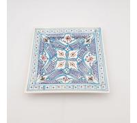 Assiette carrée Marocain turquoise - L 24 cm