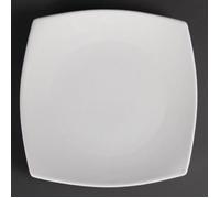 Assiettes Carrées Bords Arrondis Blanches 240(L)mm x 12