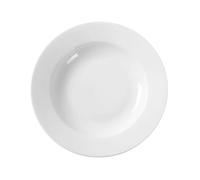 HENDI Assiette creuse, bords renforcés, émaillage de qualité, résistance aux impacts et à l'usure, convient à micro-ondes et lave-vaisselle, ø230mm, porcelaine blanche