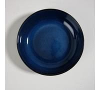 Assiette creuse en céramique bleue 22x5.5x22cm Bleu