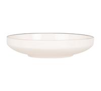 Assiette creuse en porcelaine blanche et liseré noir 18.6x3.9x18.6cm Blanc