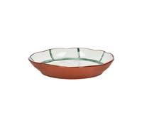 Assiette creuse en porcelaine verte, ronde, à motifs - Pomax, Mykonos - Ø20 cm H4 cm