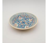 Assiette creuse Marocain turquoise blanc cassé - D 24 cm