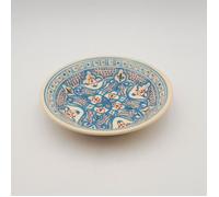 Assiette creuse Marocain turquoise blanc cassé - D 24 cm