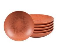 Table Passion - Assiette creuse Onyx 22 cm terracotta orange (lot de 6)