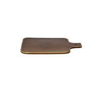 Assiette de présentation en grès marron, rectangulaire, uni - Pomax, Spiro - 20x16x1 cm