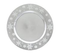 Assiette de Présentation Flocon 33cm Argent