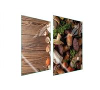 ASSIETTE DE PROTECTION EN VERRE POUR CUISINE 2x35x52 CHAMPIGNONS