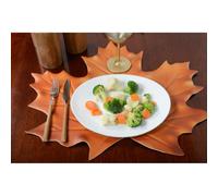 Assiette de table ovale bord platine - lot de 6
