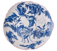 Assiette DIESEL CLASSICS ON ACID BLUE CHINOISERIE 28 cm, bleu, porcelaine, Seletti