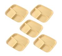 Assiette divisée avec 3 compartiments | Lot de 5 assiettes à compartiments pour la cuisine, la cuisine, la nourriture, les fruits, les légumes