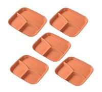 Assiette Divisée Plat de Service avec 3 Compartiments de Division | Lot de 5 assiettes avec compartiments adaptées à la maison et à la cuisine, pour servir des fruits, des légumes