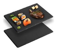 Assiette en ardoise naturelle avec pieds antidérapants