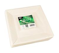 Assiette en carton 22,5 x 22,5 cm, blanche - Lot de 50