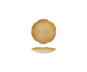 Assiette en grès marron, à motifs, forme feuille - Bloomingville, Savanna - 21x21x3 cm
