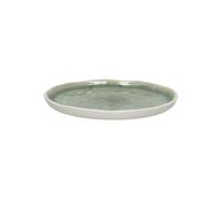 Assiette en porcelaine blanc et vert pâle, ronde, uni - Pomax, Spiro - Ø12x1 cm