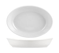 Assiette En Porcelaine Caravelle Blanche 27X17 Cm