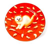 Assiette en porcelaine Chatons Bord doré SELETTI
