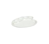 Assiette en porcelaine style palette de peintre - L 28 x l 24,2 x H 1,5 cm - Blanc