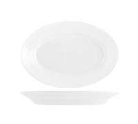 Assiette En Porcelaine Tivoli Blanche Ovale 31 Cm