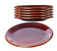 KADAX Assiettes plates – Lot de 6 – 24 cm – Argile, couche céramique – Passe au lave-vaisselle