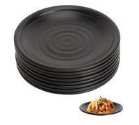 Assiette Mélamine Noire 8 Pièces 15 cm, Assiette Plate pour Snacks Sauces Sushi Dessert Assiette Rigide Set Vaisselle pour Maison Restaurant Buffet