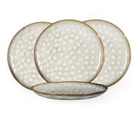 Assiette Plate à Dîner, 4 Pièces Assiettes Creuse Grande en Céramique - 28cm, Service de Table en Grès - Assiette Plate SALADIER