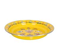 assiette plate, Assiettes à dîner divisées, assiette de contrôle du régime, assiettes, ensemble présentoirs gâteaux, en émail, service for aliments, ronde, vaisselle cuisine(Yellow)