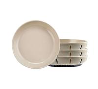 assiette plate, Assiettes à dîner divisées, assiette de contrôle du régime, assiettes, lot 4, dessert rondes en céramique blanche japonaise, salade et pâtes(7inch circle)